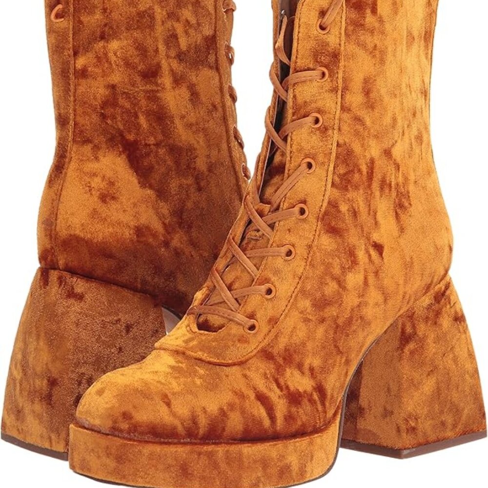 CIRCUS NY by Sam Edelman KIA Boots Womens SZ 5 M Ankle Bootie ORANGE Platform